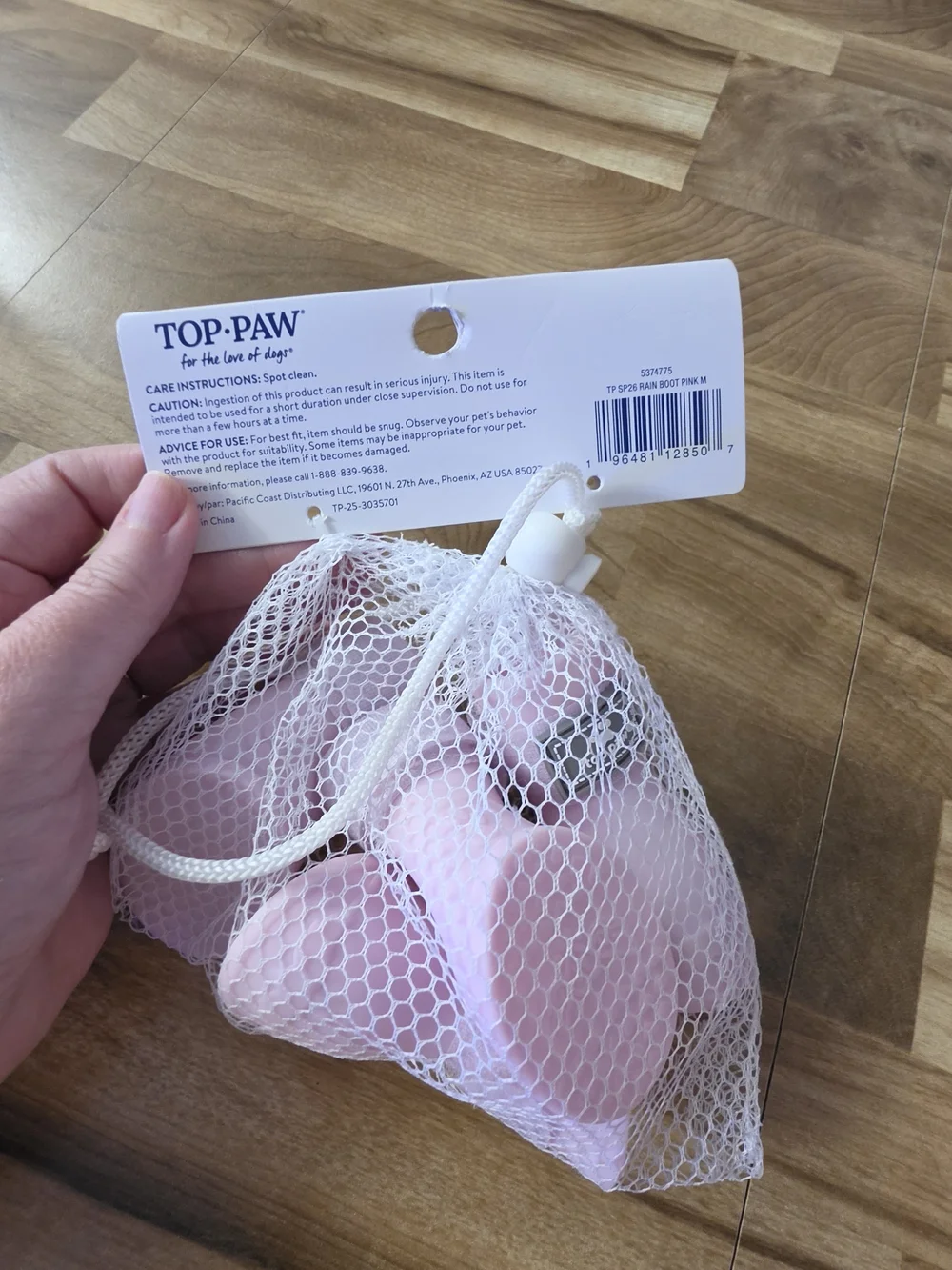 Top Paw Pink Kids Pet Booties Set of 4